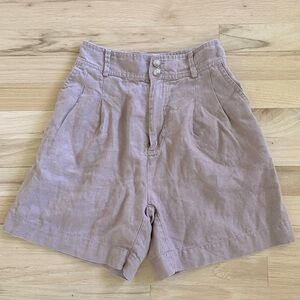 Madewell Linen Long Pleated Shorts